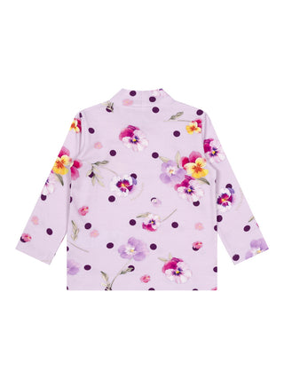 Geblümter Rollkragenpullover – Lila