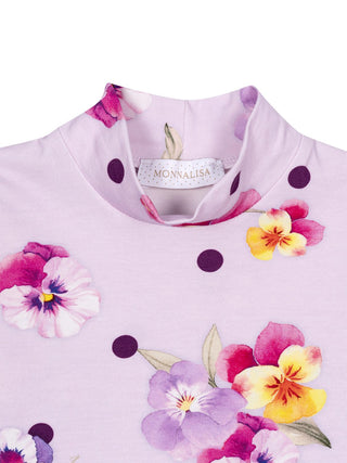 Geblümter Rollkragenpullover – Lila