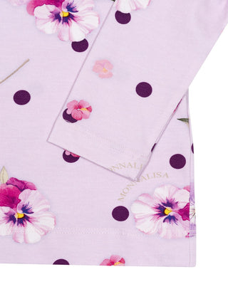 Geblümter Rollkragenpullover – Lila