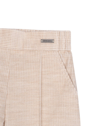 Cordhose mit Paspel – Beige