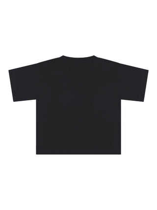 Maxi-T-Shirt mit Hai-Motiv – Schwarz