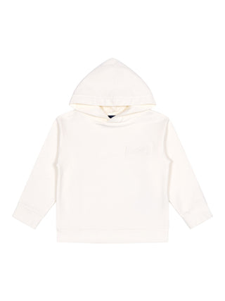 Hoodie mit Logo-Patch - Creme