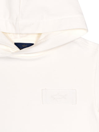 Hoodie mit Logo-Patch - Creme