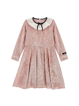 Partykleid aus Chenille mit langen Ärmeln Altrosa