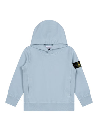Hoodie mit Logo-Patch - Hellblau