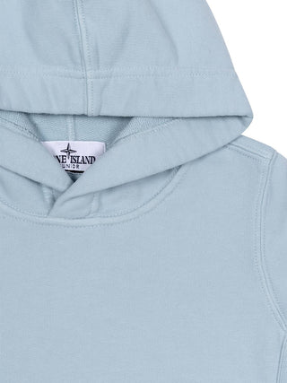 Hoodie mit Logo-Patch - Hellblau