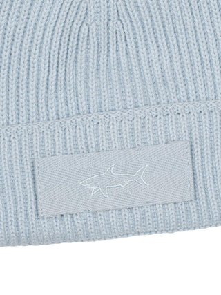 Strickmütze mit Logo - Hellblau