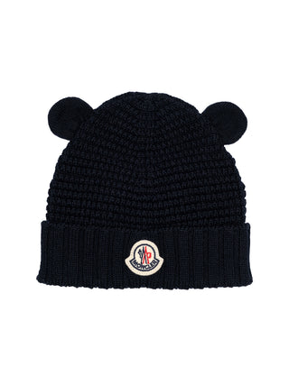 Wollmütze mit Teddybär-Ohren - Navy