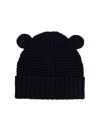 Wollmütze mit Teddybär-Ohren - Navy