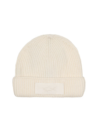 Strickmütze mit Logo - Creme