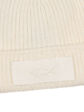 Strickmütze mit Logo - Creme