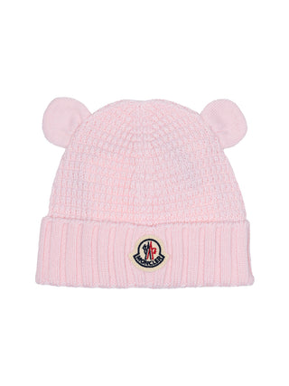 Wollmütze mit Teddybär-Ohren - Rosa