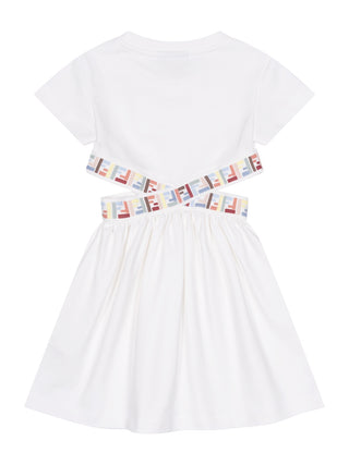 Kleid mit Cut-outs und FF-Logo - Weiß