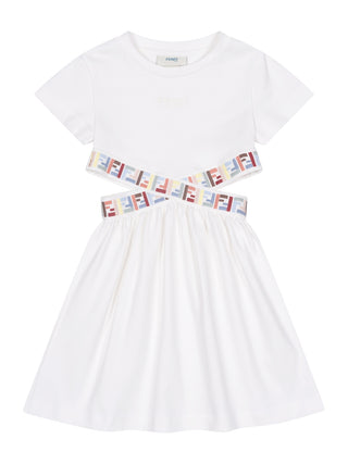 Kleid mit Cut-outs und FF-Logo - Weiß
