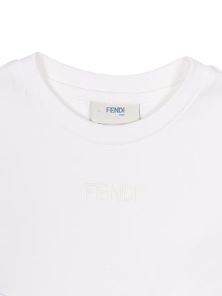 Kleid mit Cut-outs und FF-Logo - Weiß