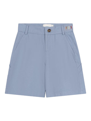 Bermuda-Shorts mit Logo - Hellblau