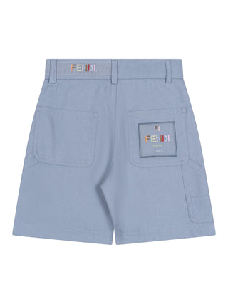 Bermuda-Shorts mit Logo - Hellblau