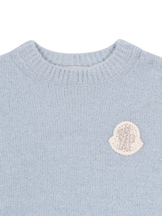 Strickpullover mit Rüschensaum - Hellblau