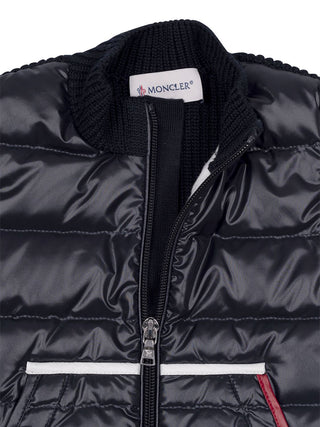 Wattierte Strickjacke aus Wolle - Marine