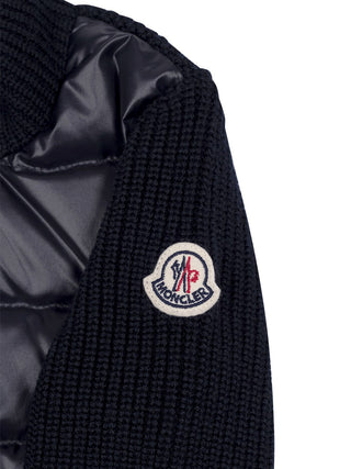 Wattierte Strickjacke aus Wolle - Marine