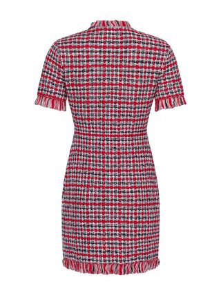 Kurzes Kleid in Tweed-Optik