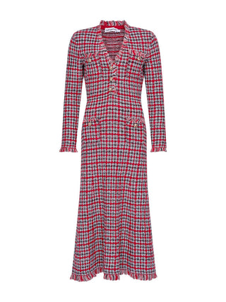 Midi Kleid in Tweed Optik
