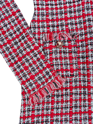 Midi Kleid in Tweed Optik