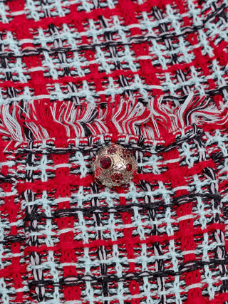 Midi Kleid in Tweed Optik