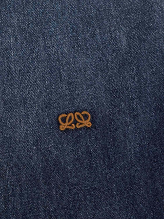 Trapezförmiges Kurzarmhemd aus Denim
