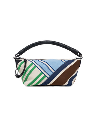 Cala Mini-Tasche aus besticktem Canvas und Kalbsleder