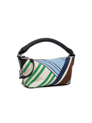 Cala Mini-Tasche aus besticktem Canvas und Kalbsleder