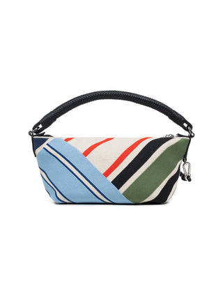 Cala Mini-Tasche aus besticktem Canvas und Kalbsleder