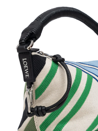Cala Mini-Tasche aus besticktem Canvas und Kalbsleder