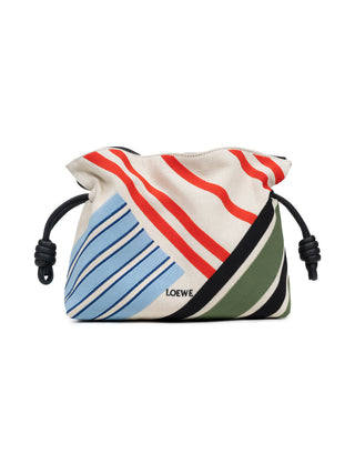 Mittelgroße Flamenco Clutch aus besticktem Canvas