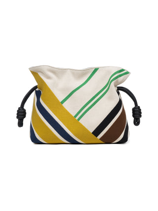Mittelgroße Flamenco Clutch aus besticktem Canvas