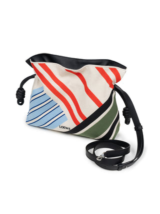 Mittelgroße Flamenco Clutch aus besticktem Canvas