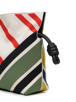 Mittelgroße Flamenco Clutch aus besticktem Canvas