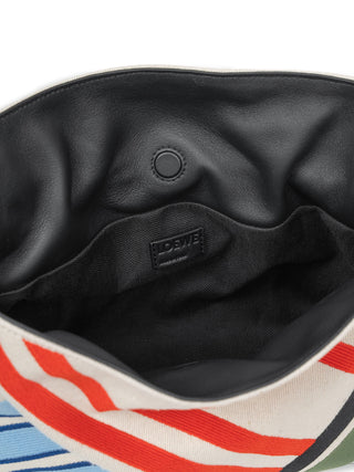 Mittelgroße Flamenco Clutch aus besticktem Canvas