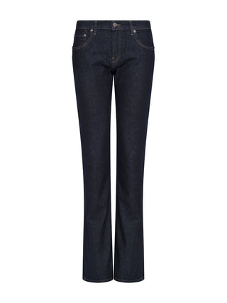 Jeans mit Schlitz an der Ferse in Dunkelblau