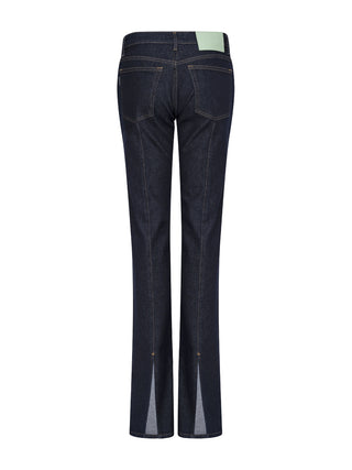 Jeans mit Schlitz an der Ferse in Dunkelblau