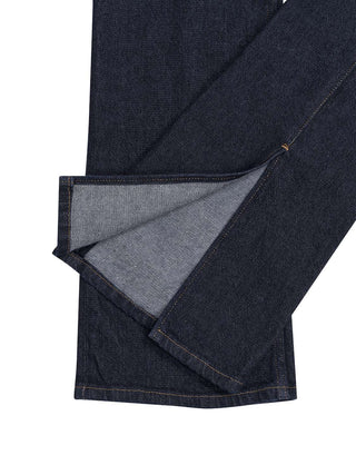 Jeans mit Schlitz an der Ferse in Dunkelblau