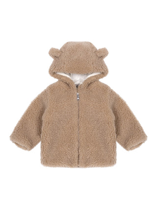 Set aus Sherpa-Jacke und Leggings - Beige/Weiß