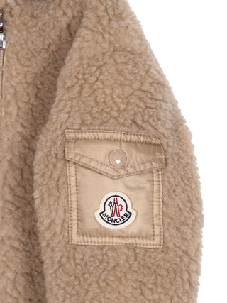 Set aus Sherpa-Jacke und Leggings - Beige/Weiß