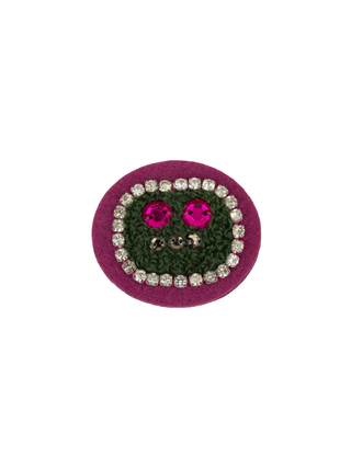 Robot Face Brosche Magenta Purple