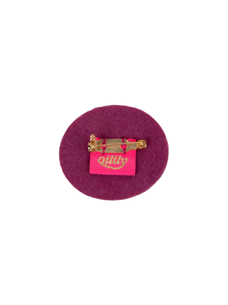 Robot Face Brosche Magenta Purple