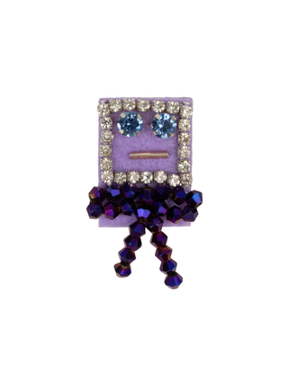 Robot Bow Brooch Violet Tulip
