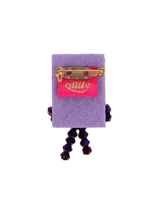 Robot Bow Brooch Violet Tulip