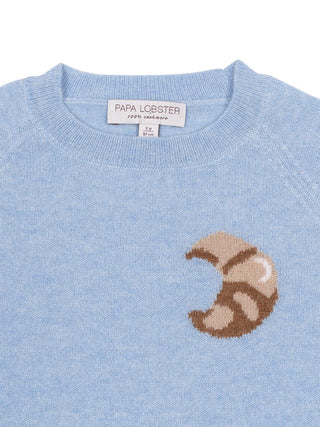 Kaschmirpullover Croissant - Hellblau