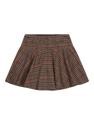 Skort mit Hahnentrittmuster - Braun