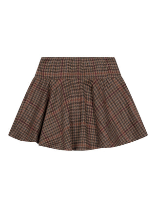 Skort mit Hahnentrittmuster - Braun